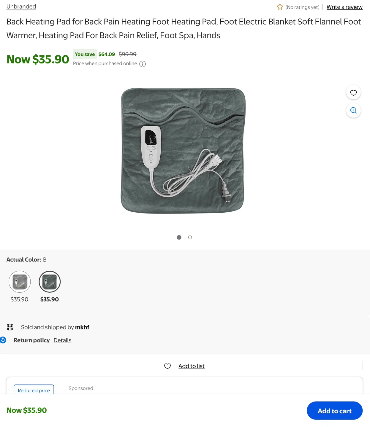 Heating velor Pad for Back Pain Relief - photo 2