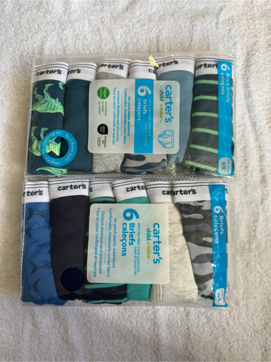 New Carter's Child of Mine Boys Briefs (6 Pack) - Size 6/8