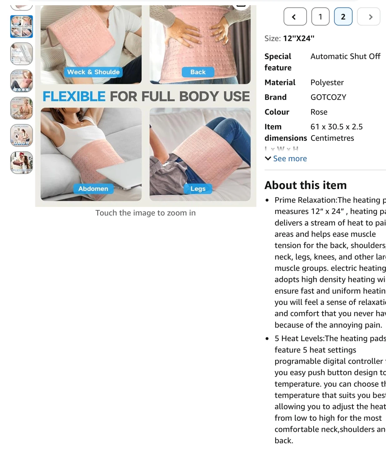 Reversible soft Heating Pad - photo 4