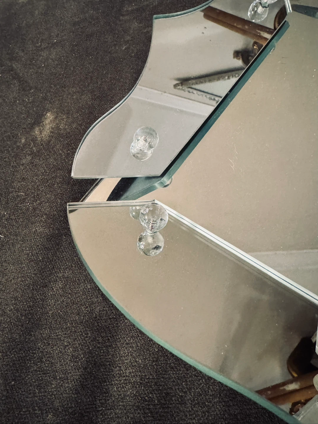 Vintage Mirrored Vanity Tray with Crystal Perfume Bottles - photo 3
