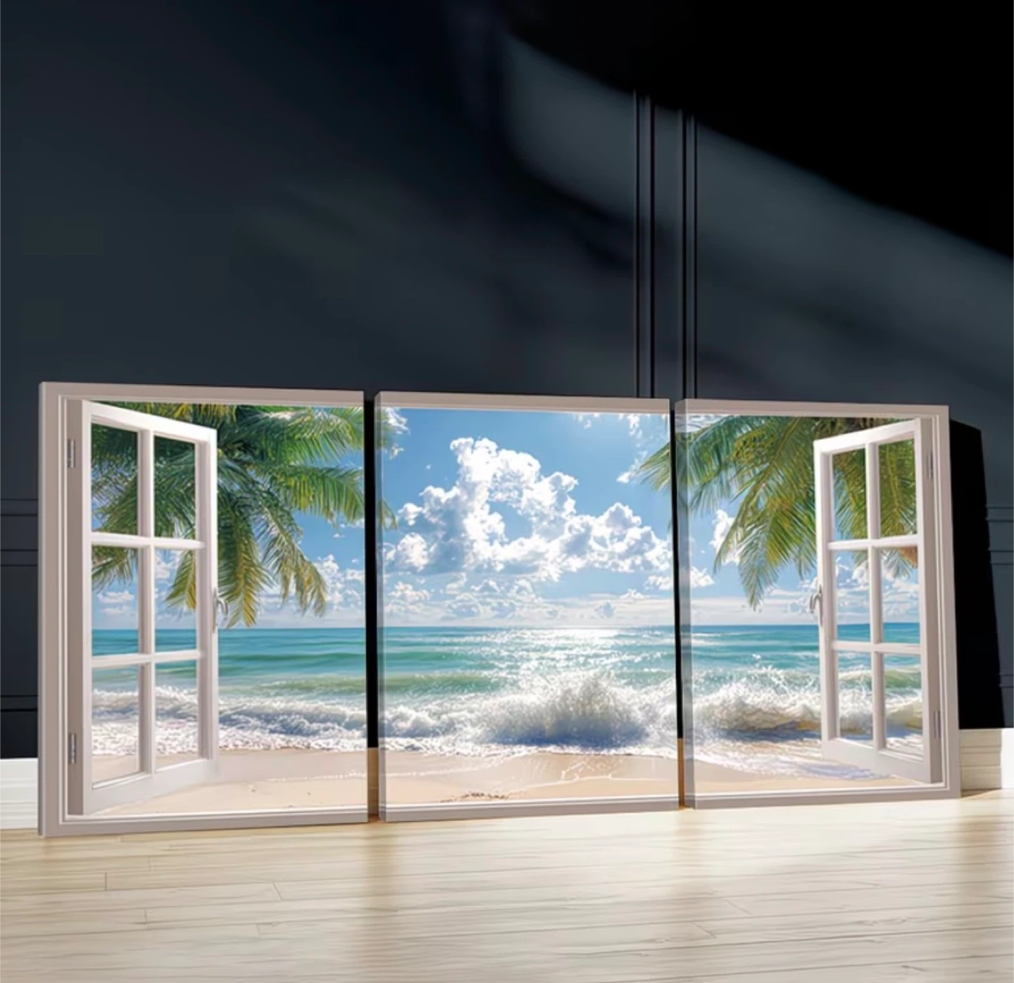 Triptych Beach Scene Wall Art-LARGE SIZE