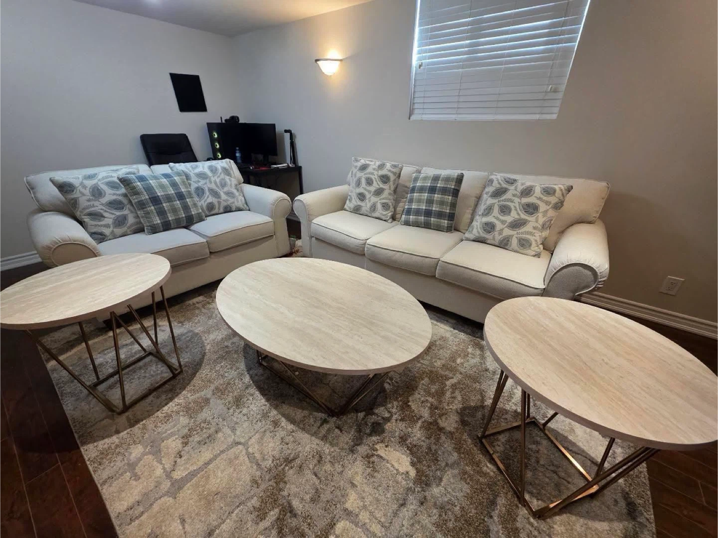 Beige Sofa with Decorative Pillows - photo 3