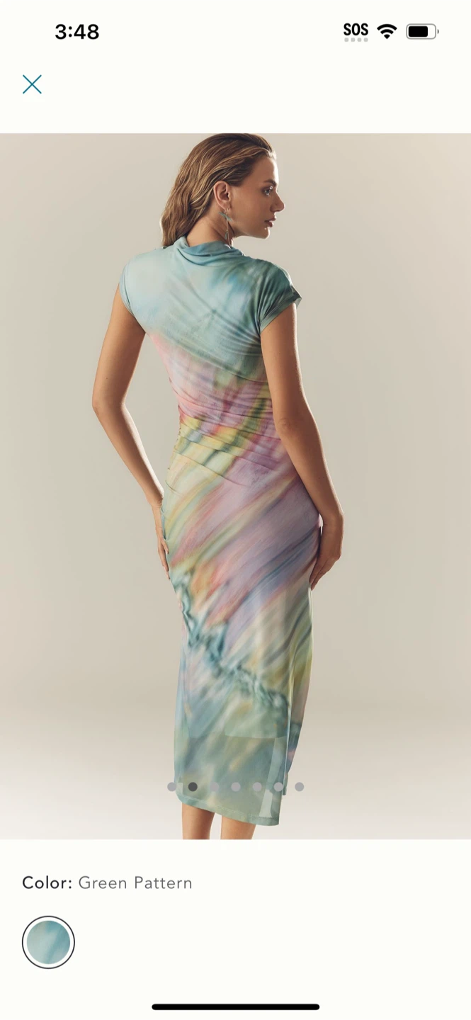 BNWT Anthropologie Maya Ruched Cowl-Neck Mesh Dress - photo 2