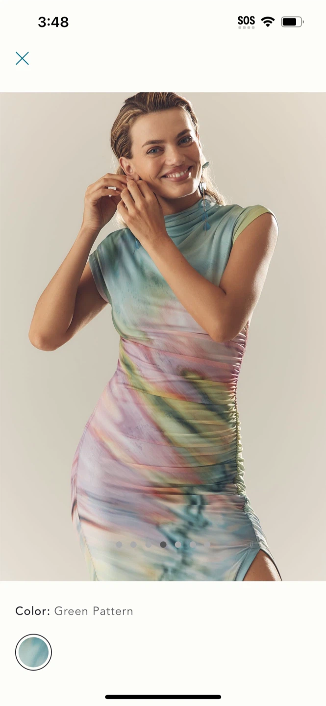 BNWT Anthropologie Maya Ruched Cowl-Neck Mesh Dress - photo 4