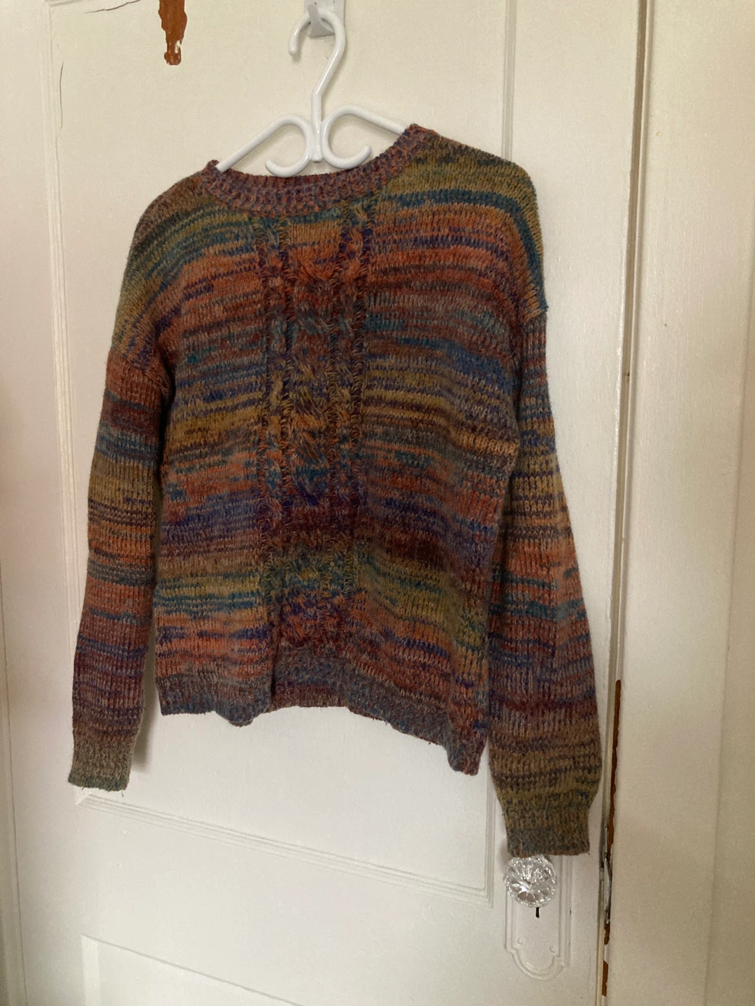 Cozy Multicolor Cable Knit Sweater