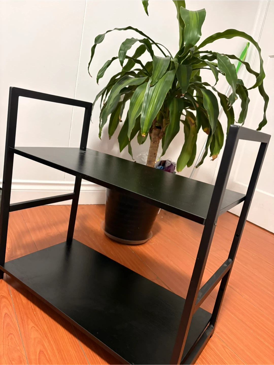Black 2-Tier Shelf Unit