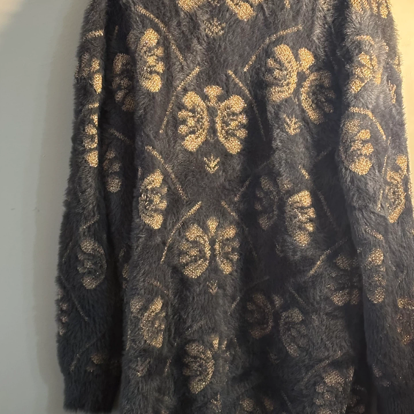 Suzy Women's Cardigan L/G Grey/Gold Floral Pattern - photo 2