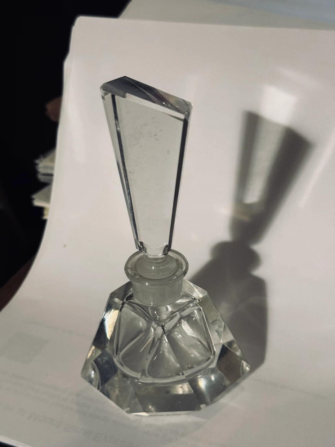 Twin set of Antique Crystal Perfume Decanters