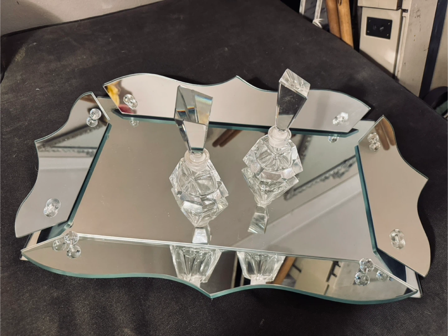 Twin set of Antique Crystal Perfume Decanters - photo 2