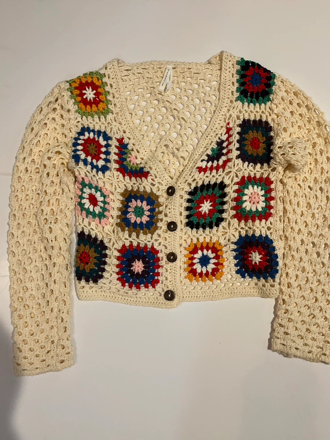 Crocheted Granny Square Cardigan
