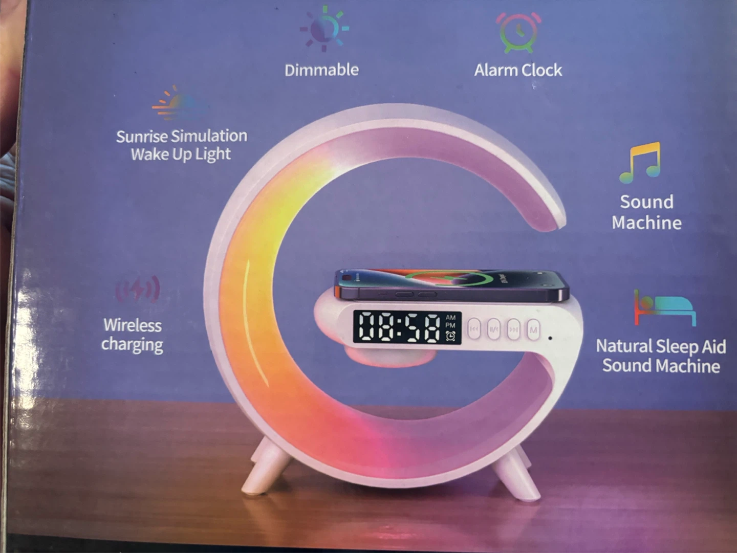 🧡NEW IN BOX Smart Alarm Clock + Sound + Wireless Charging - photo 2