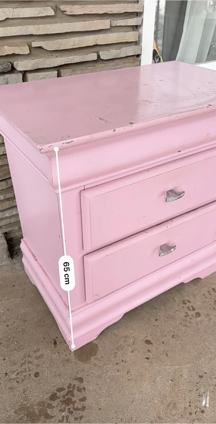 Pink 2-Drawer Nightstand - photo 4