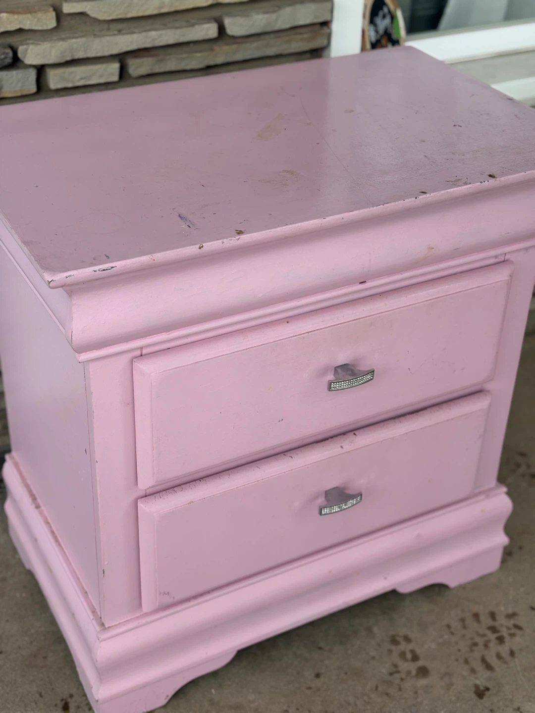 Pink 2-Drawer Nightstand