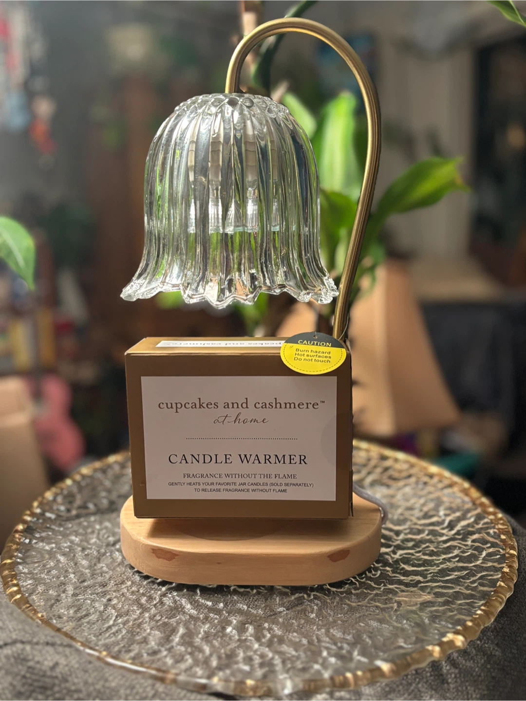 🧡 NWT Cupcakes & Cashmere Glass Candle Warmer Home Decor