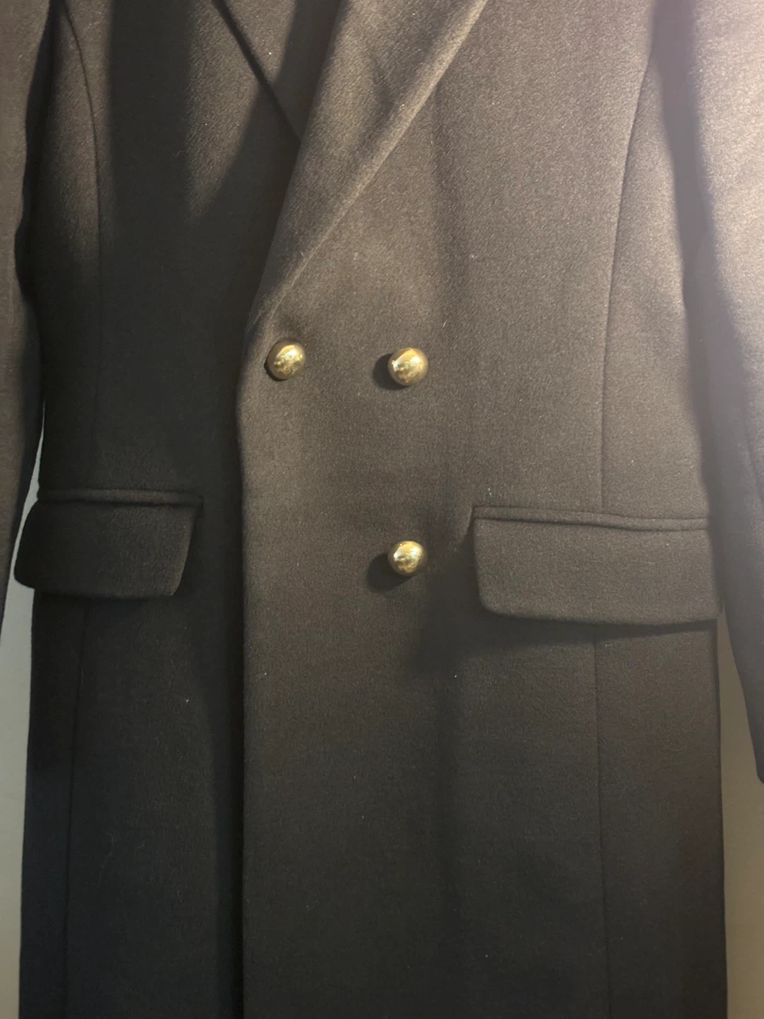 RW & CO. Black Double-Breasted Wool Blend Coat - Size M/M - photo 4