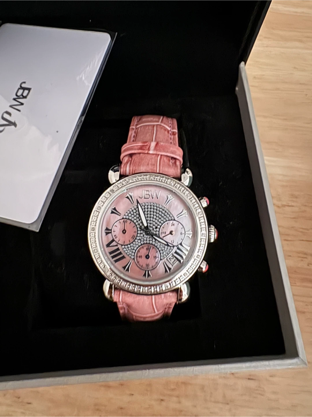 JBW Women's Crystal Chronograph Watch - Pink
