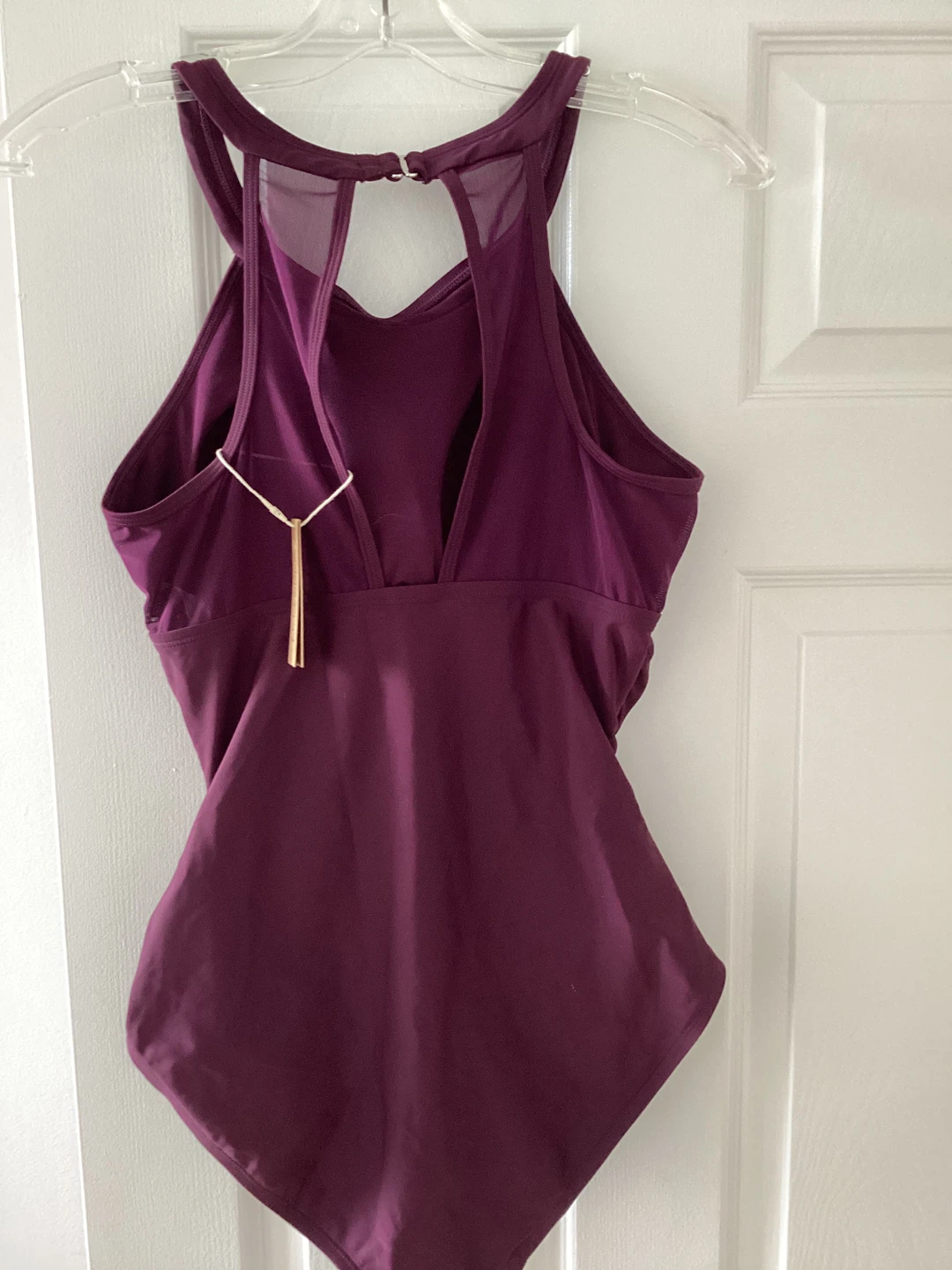 NWT halter rich Plum Ruched Swimsuit size L - photo 2