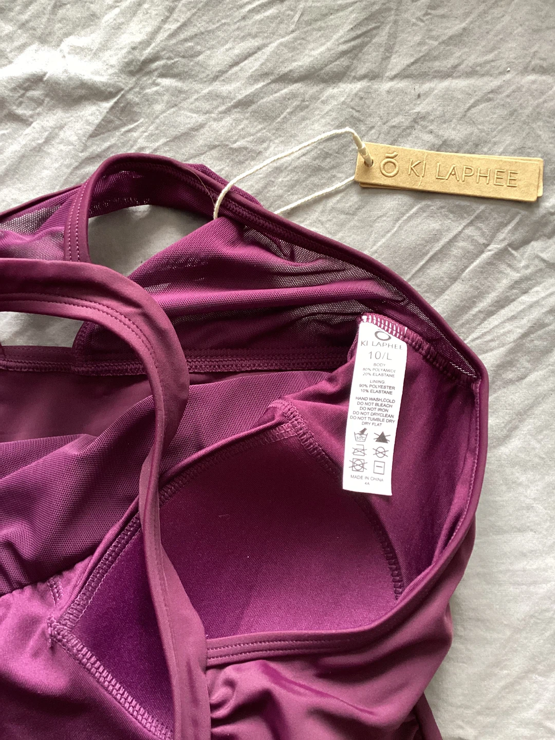NWT halter rich Plum Ruched Swimsuit size L - photo 3