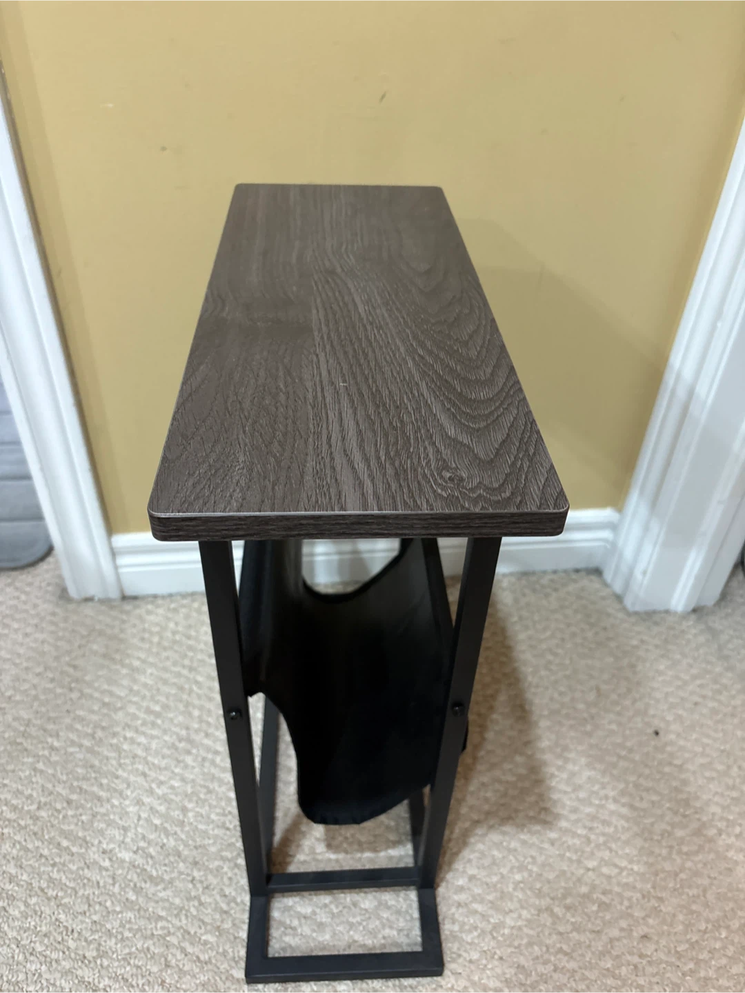 Black Metal Side Table with Magazine Rack - photo 3
