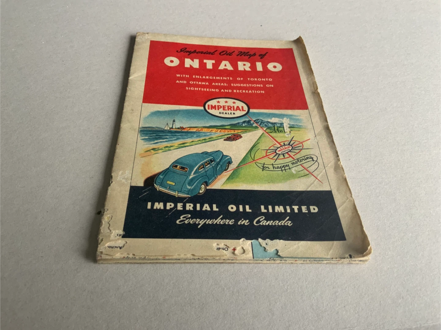 Imperial Oil Map of Ontario with Toronto & Ottawa Enlargements