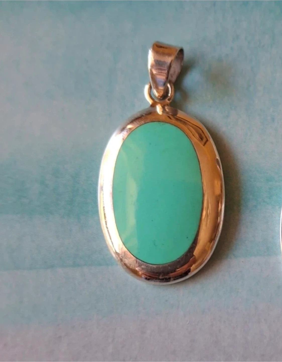Turquoise pendant (silver stamped 925)