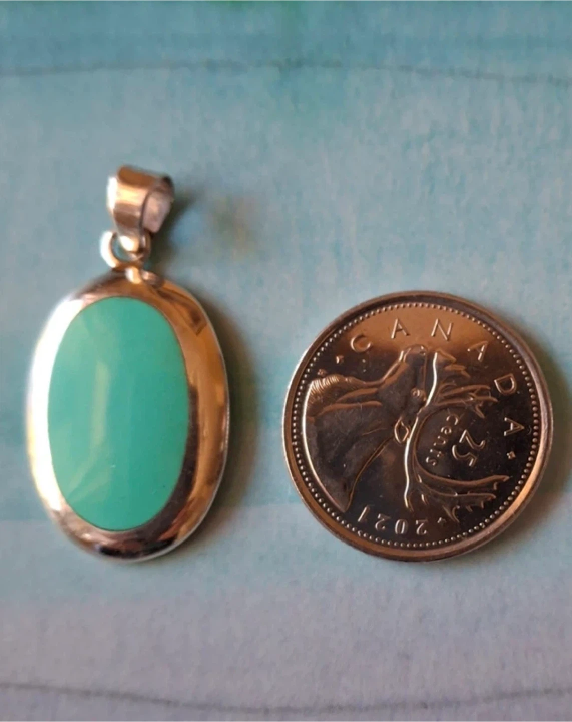 Turquoise pendant (silver stamped 925) - photo 2