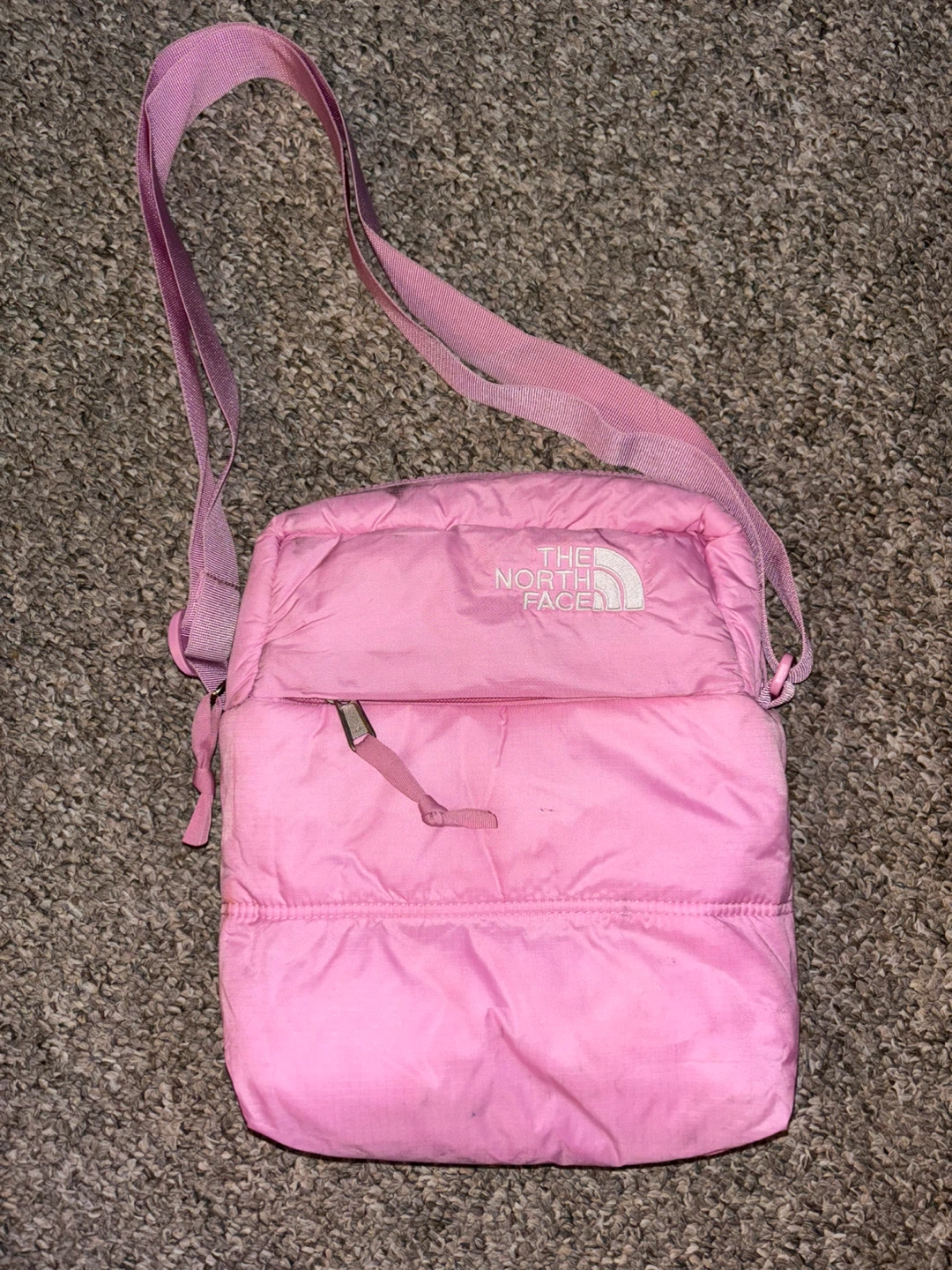The North Face Pink Puffer Crossbody Bag