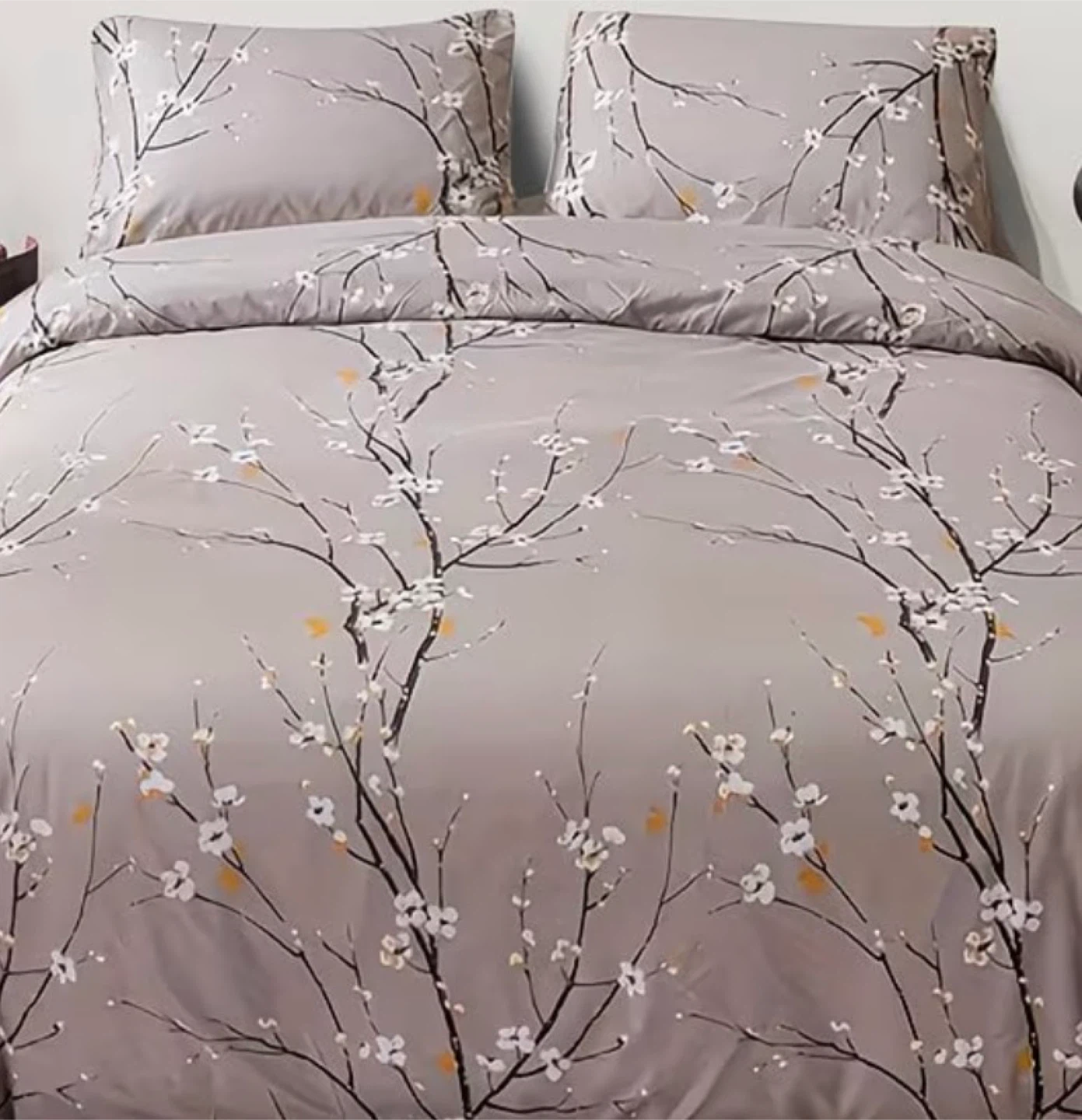 Queen size 6 pieces Duvet Cover Set with Floral Branch Design
