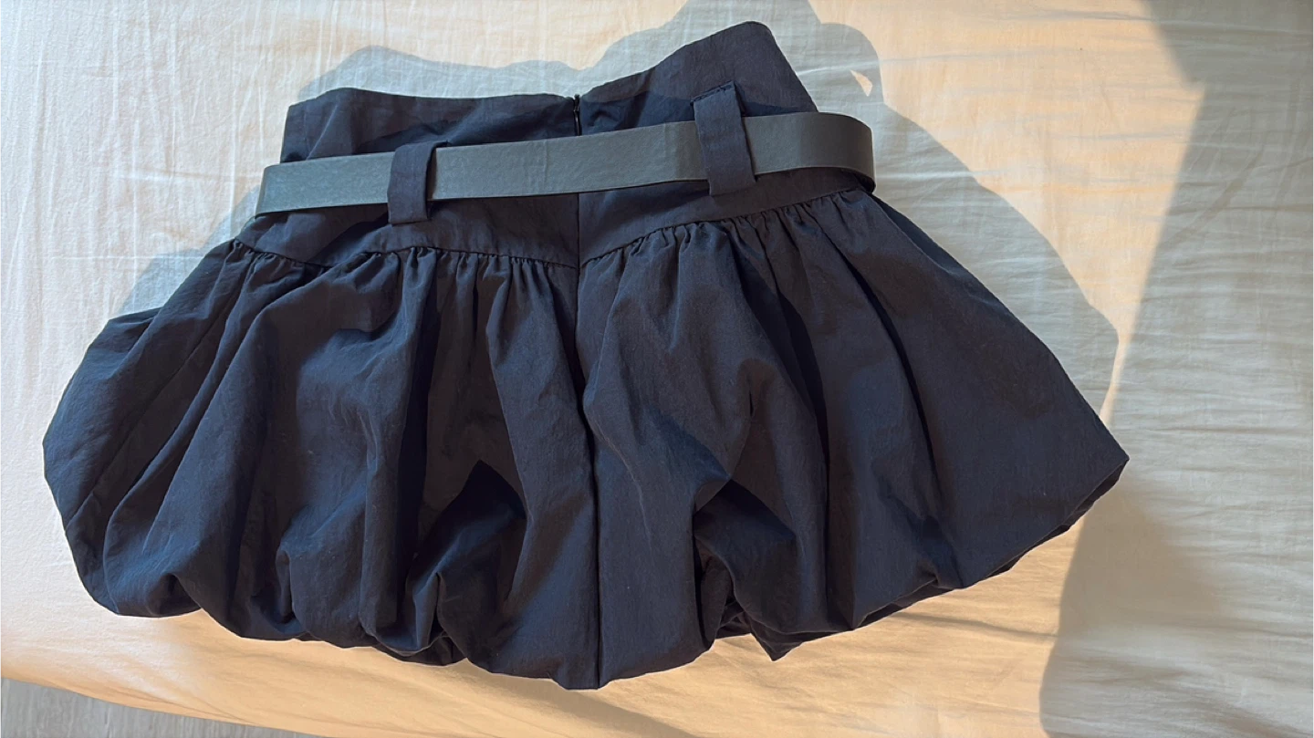 Navy Blue Bubble Skirt with Belt Size M - photo 2