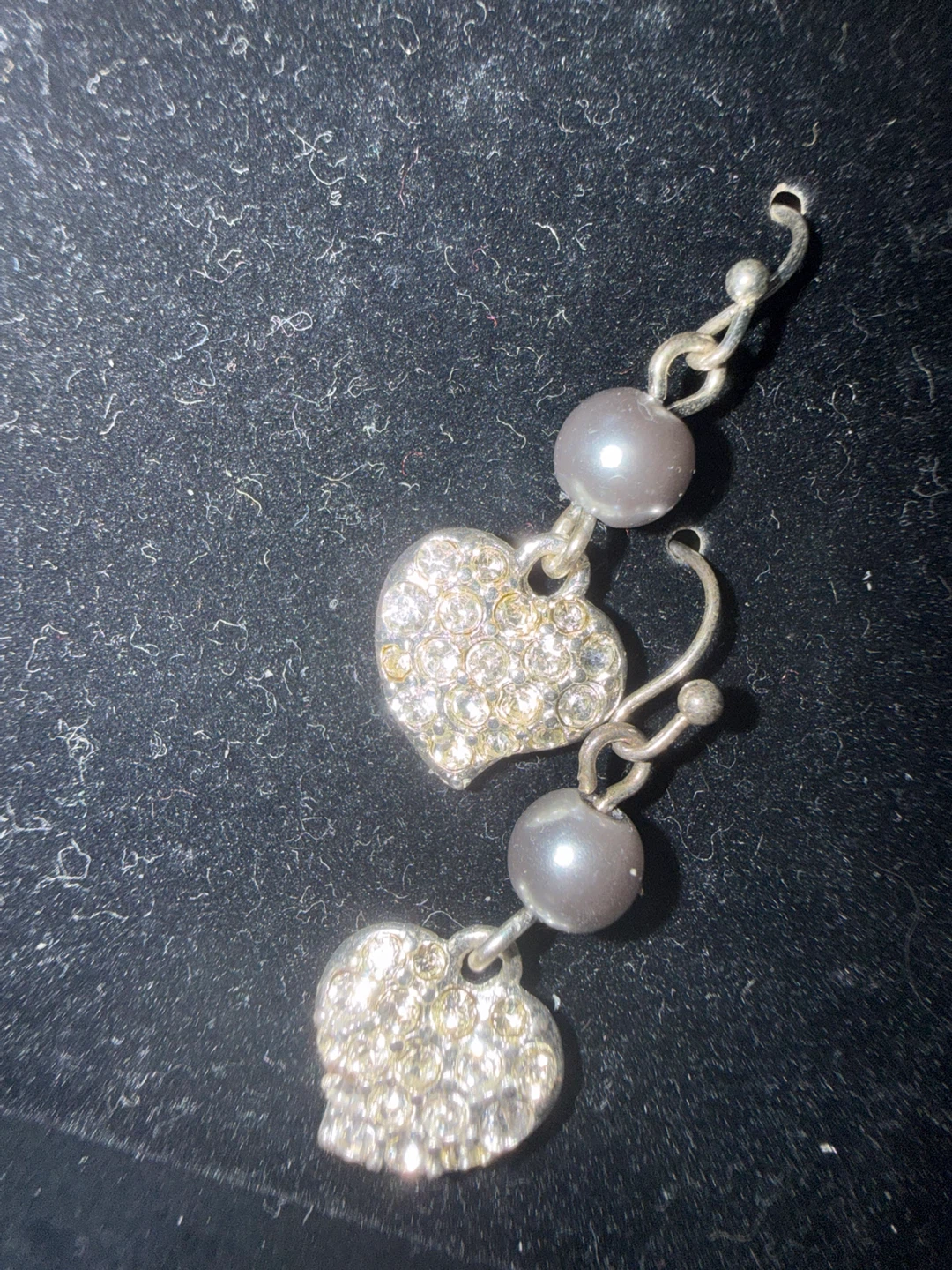 Pearl Necklace and Earring Set with Heart Charms - photo 2