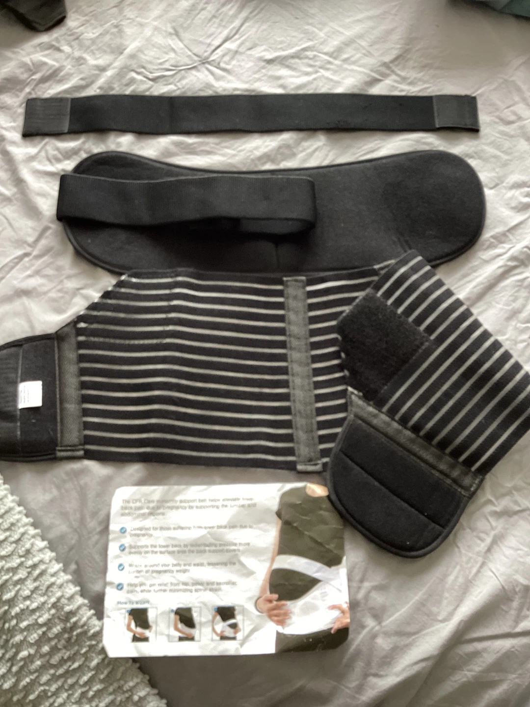 Black Maternity Velcro Belly Support Belt - Size L - photo 4