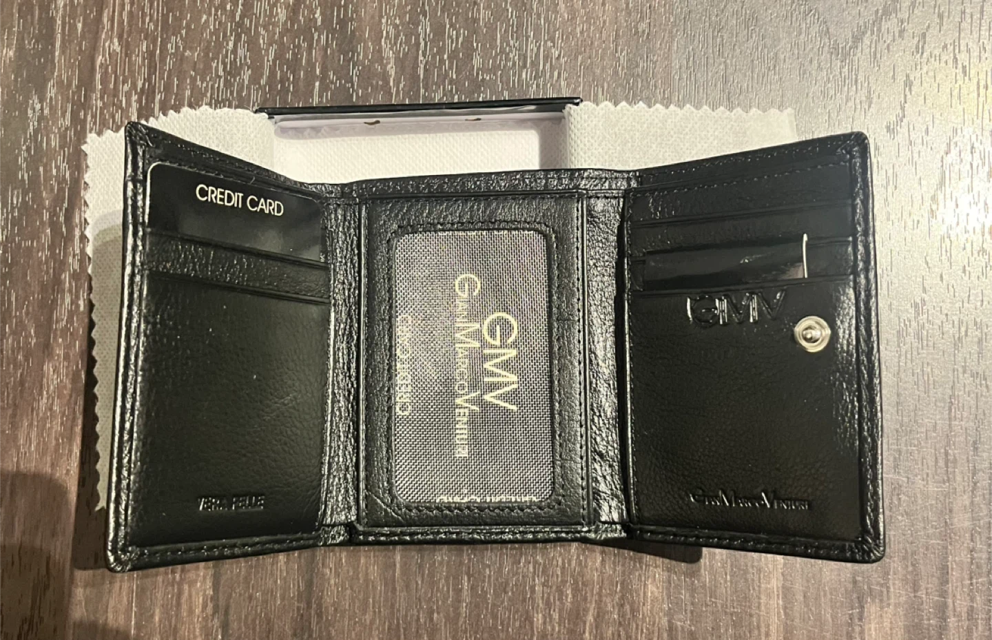 Gianmarco Venturi GMV Tri-Fold Wallet - Black Leather - photo 2