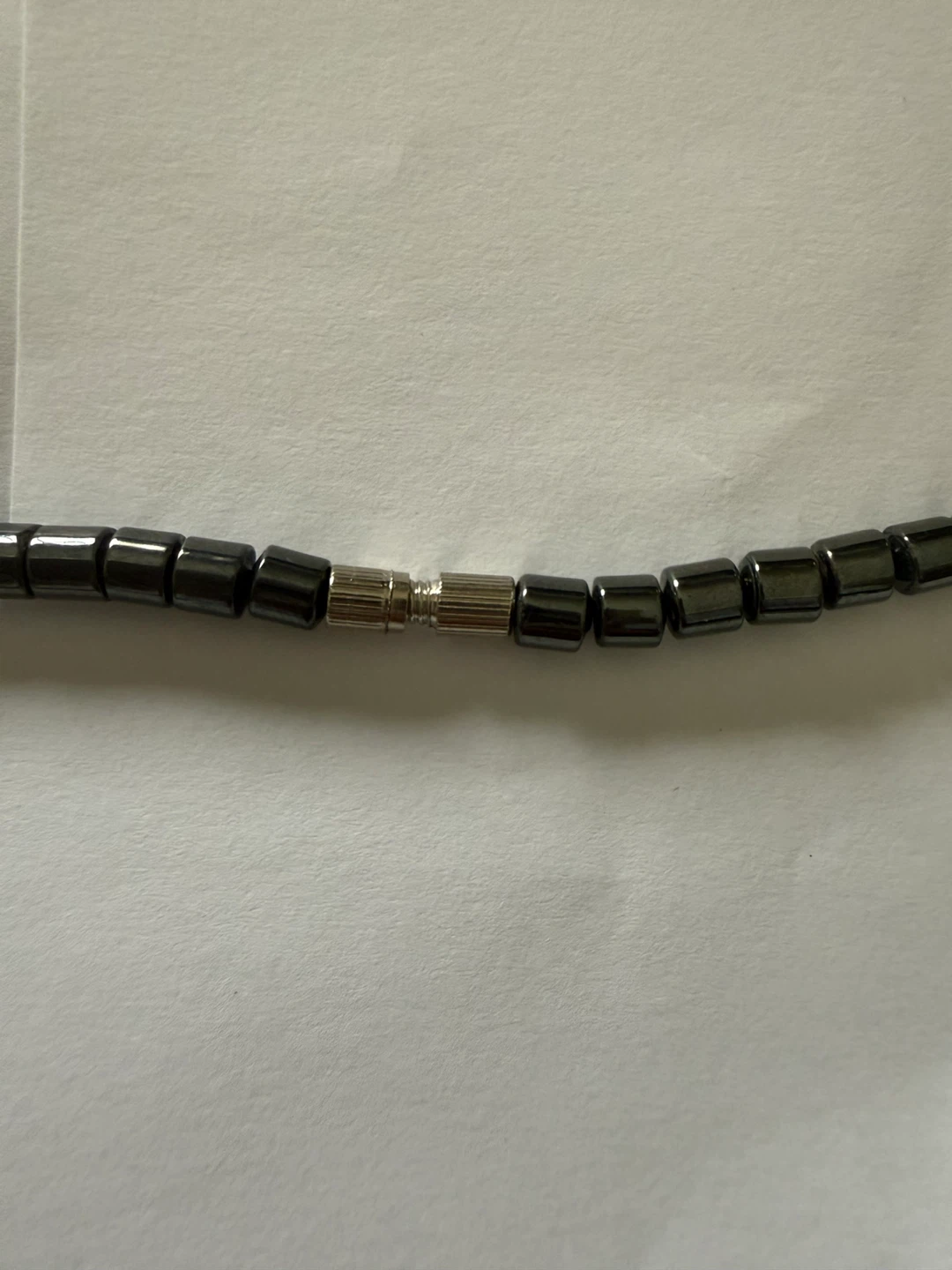 Hematite Bead Necklace with Cross Pendant - photo 3