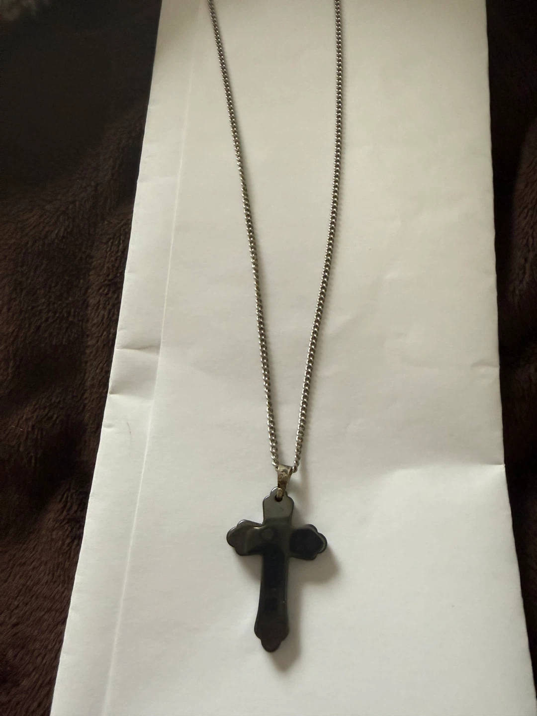 Dark Cross Pendant Necklace