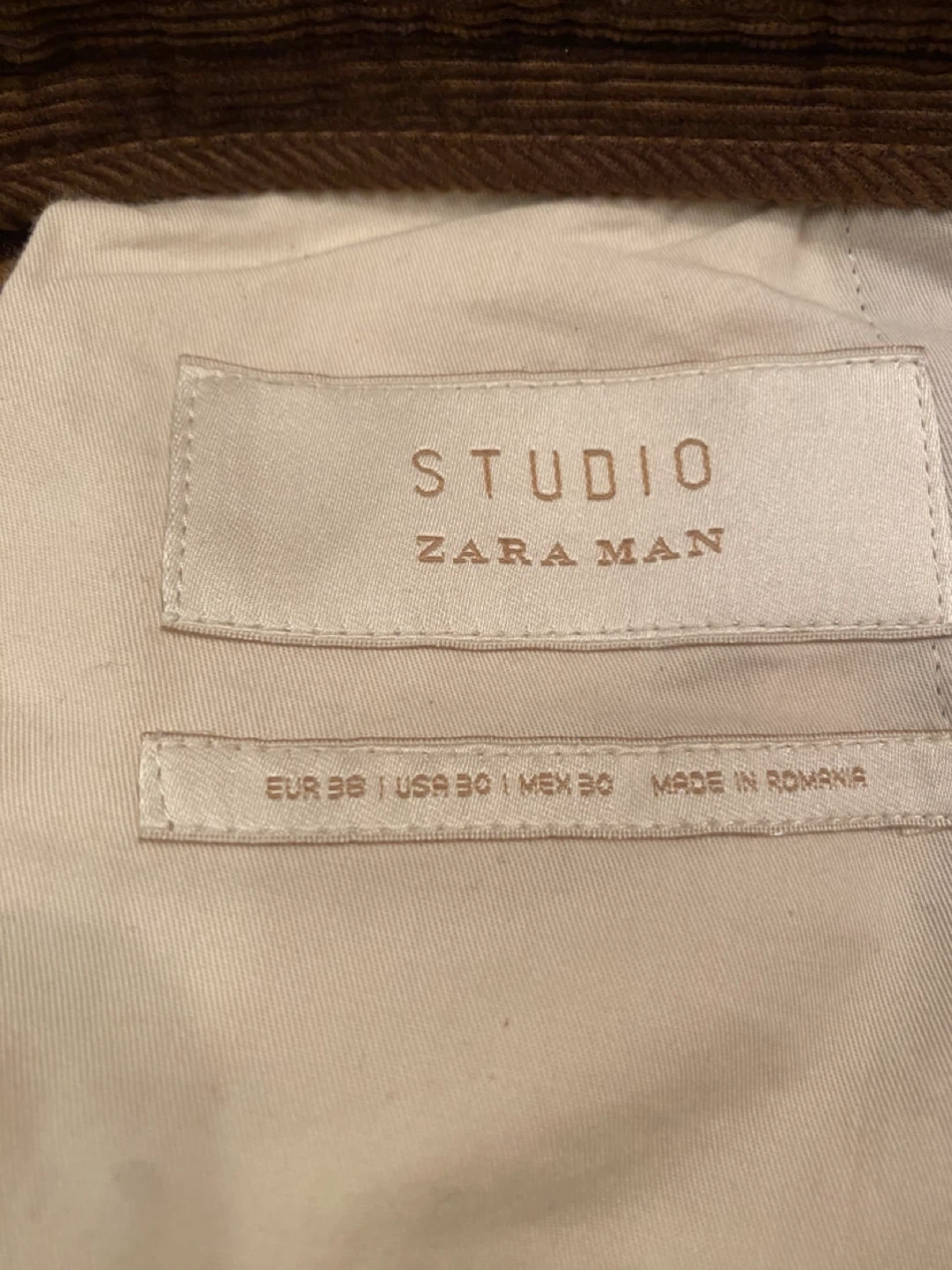 Zara Man Studio Brown Corduroy Pants - photo 2
