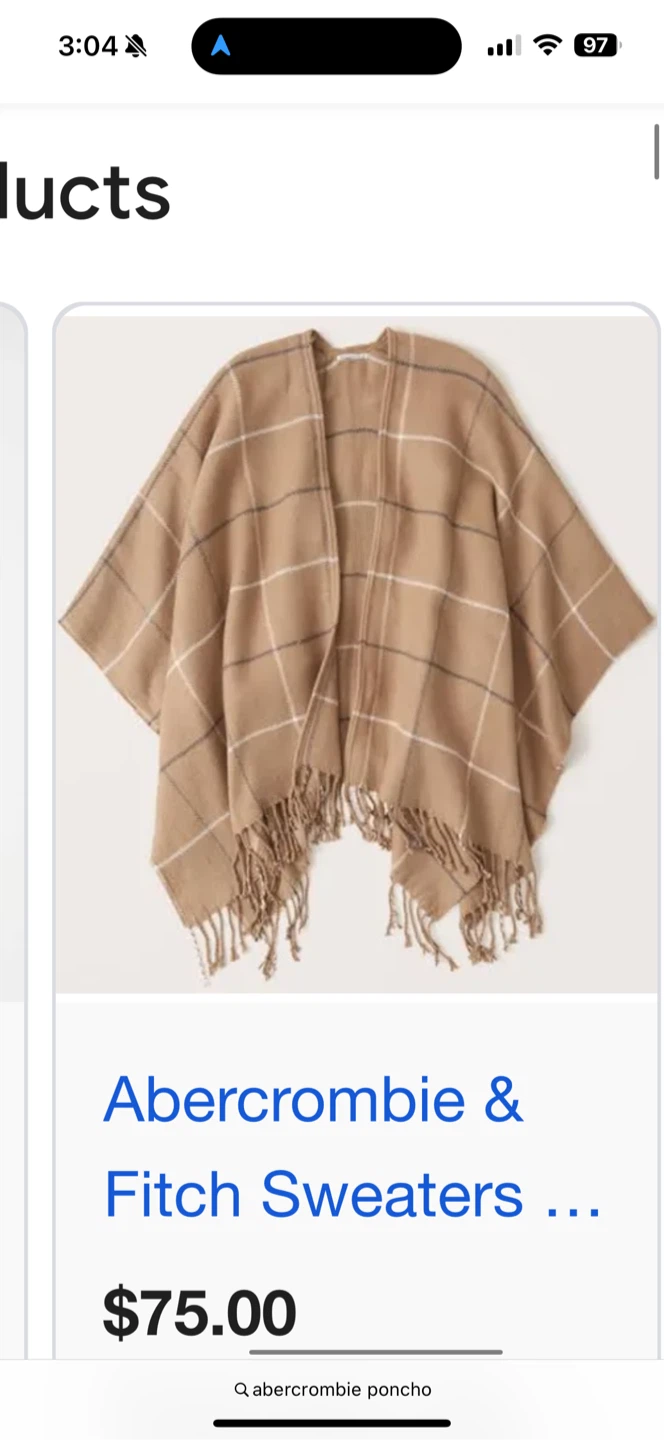 Abercrombie & Fitch Plaid Poncho brown - photo 2