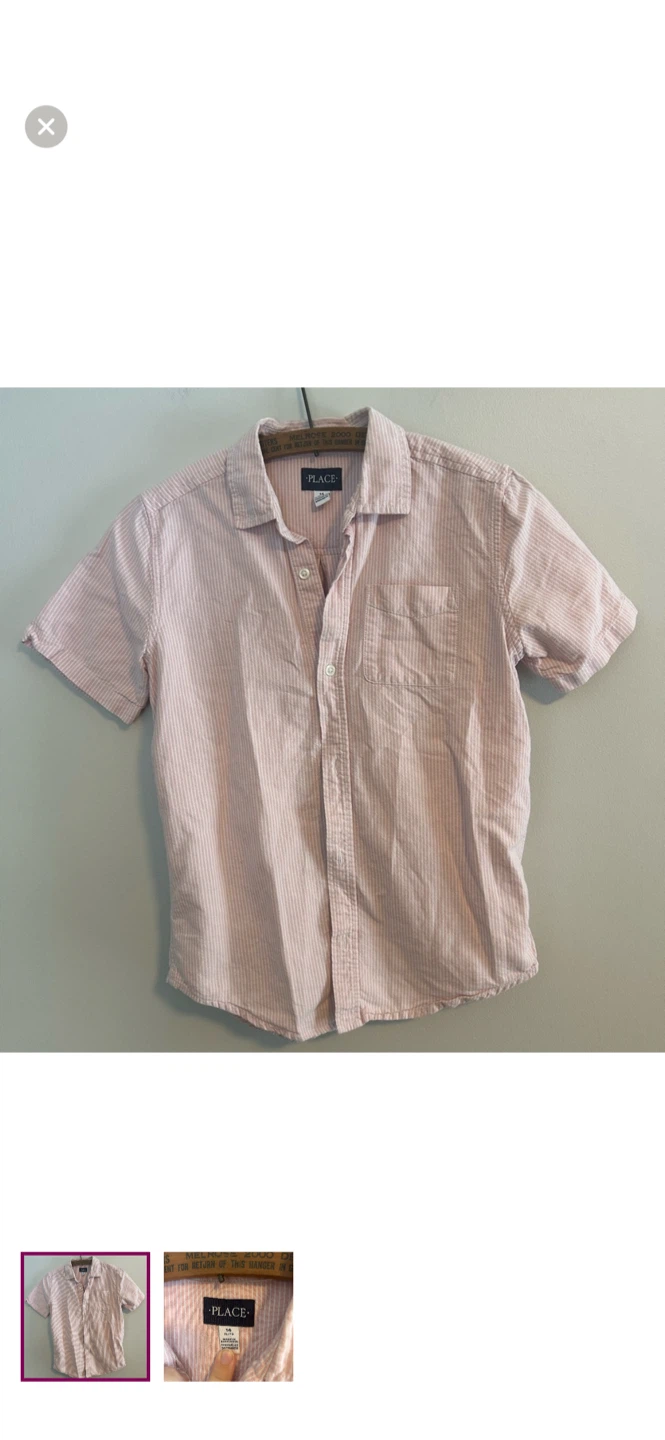 The Children's Place Boys Striped Button-Up Shirt Size 14