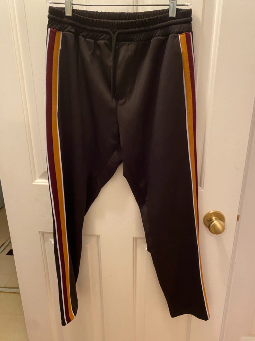 ZARA Black Track Pants with Striped Sides - Size S