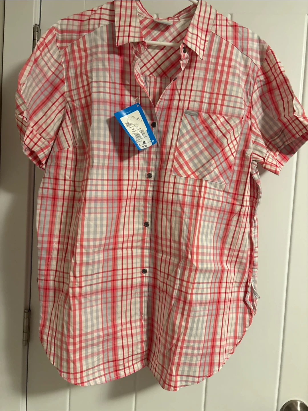 New Columbia Women's  Casual Short Sleeve Shirt Size 1X Plaid