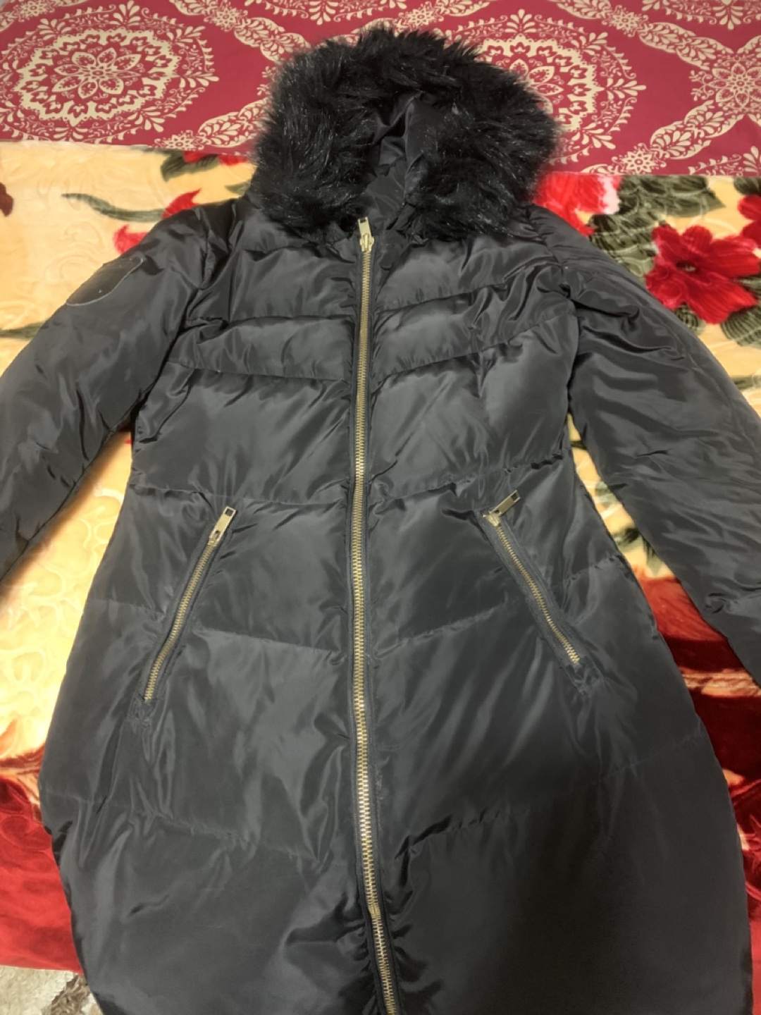 Women Winter Coat with Faux Fur Hood - photo 2