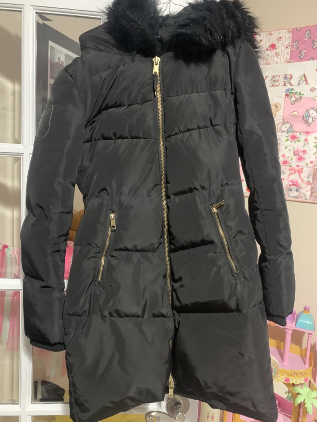 Women Winter Coat with Faux Fur Hood