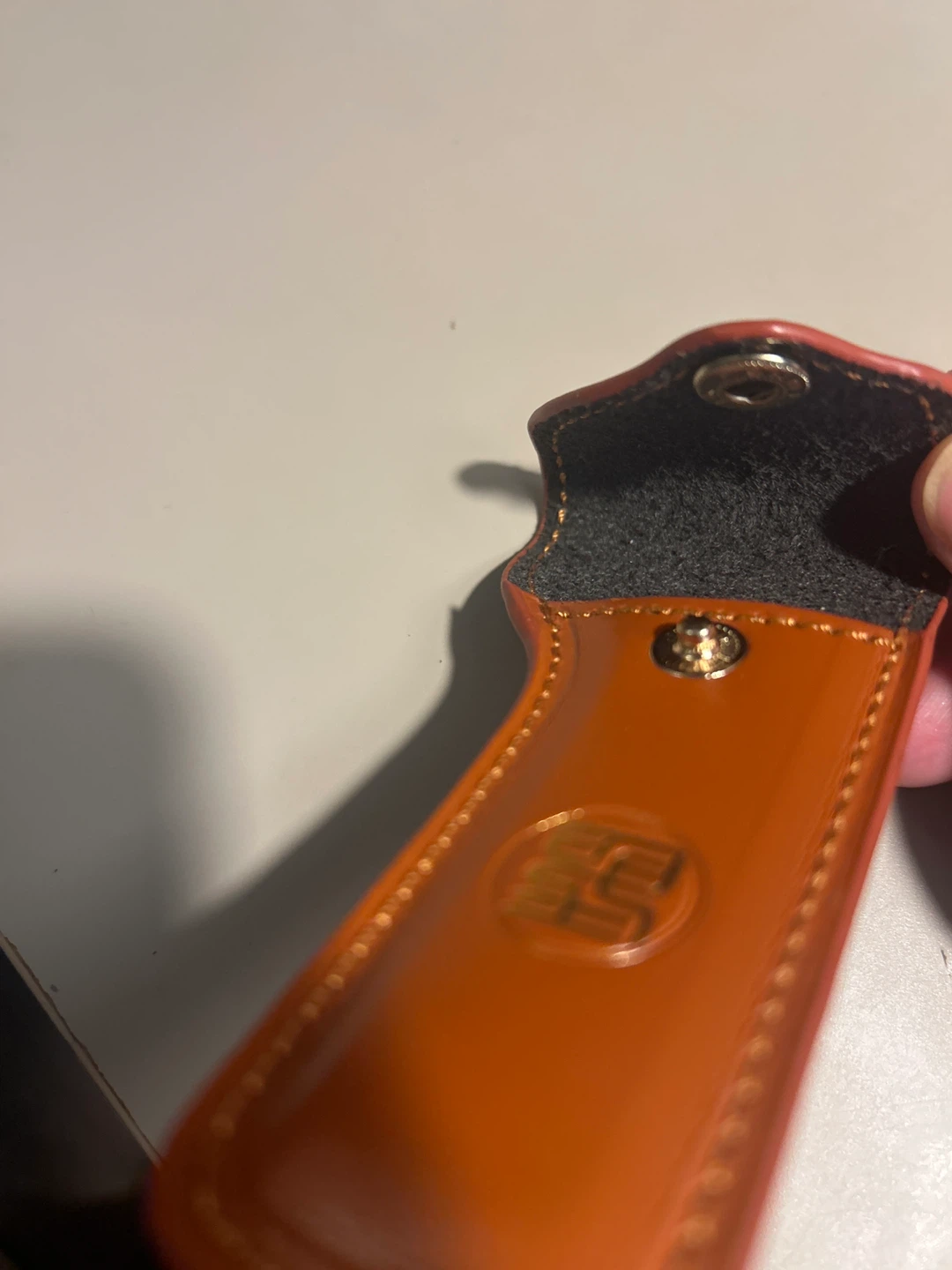 Orange Leather Pouch Case - photo 2