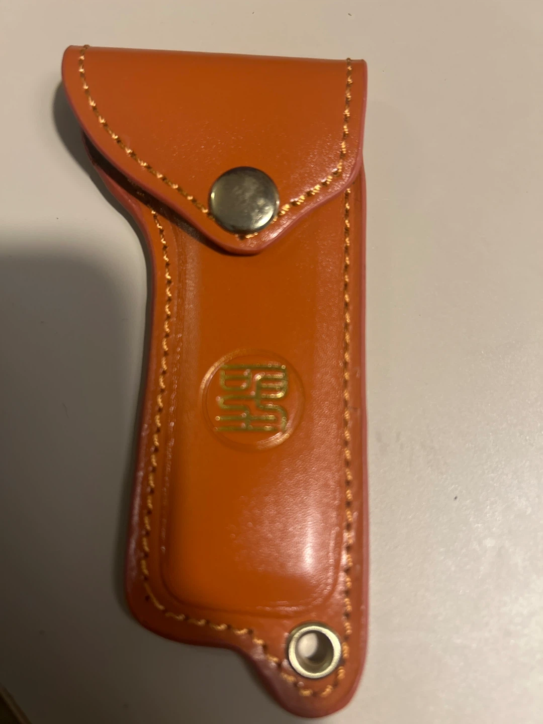 Orange Leather Pouch Case