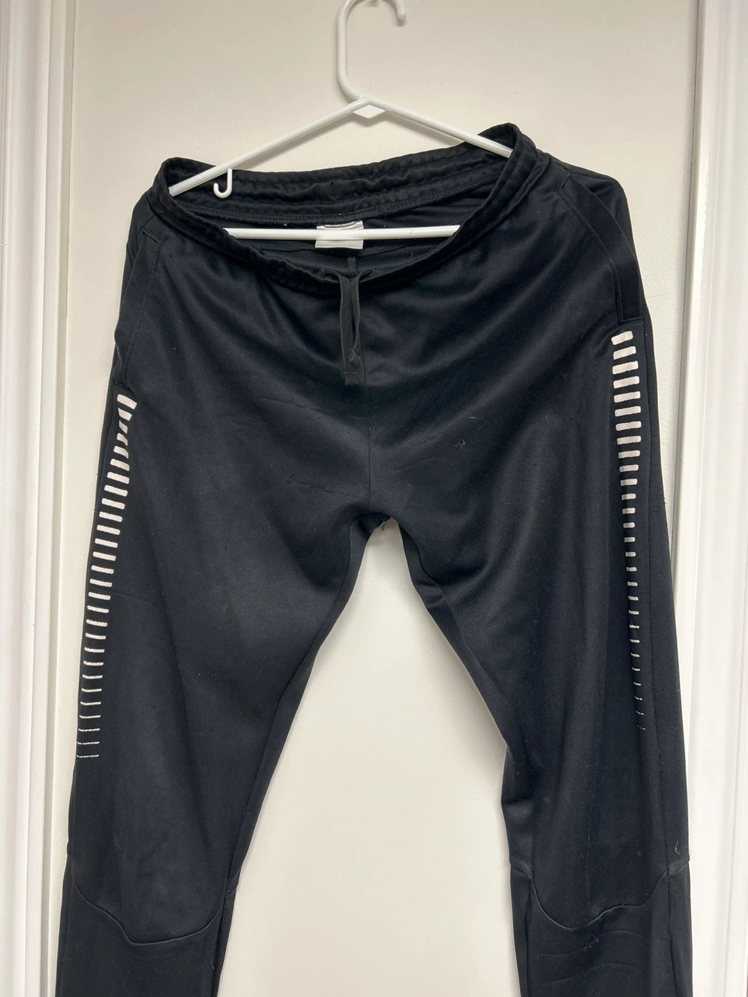 Nike Black Track Pants with White Stripe Detail - photo 2