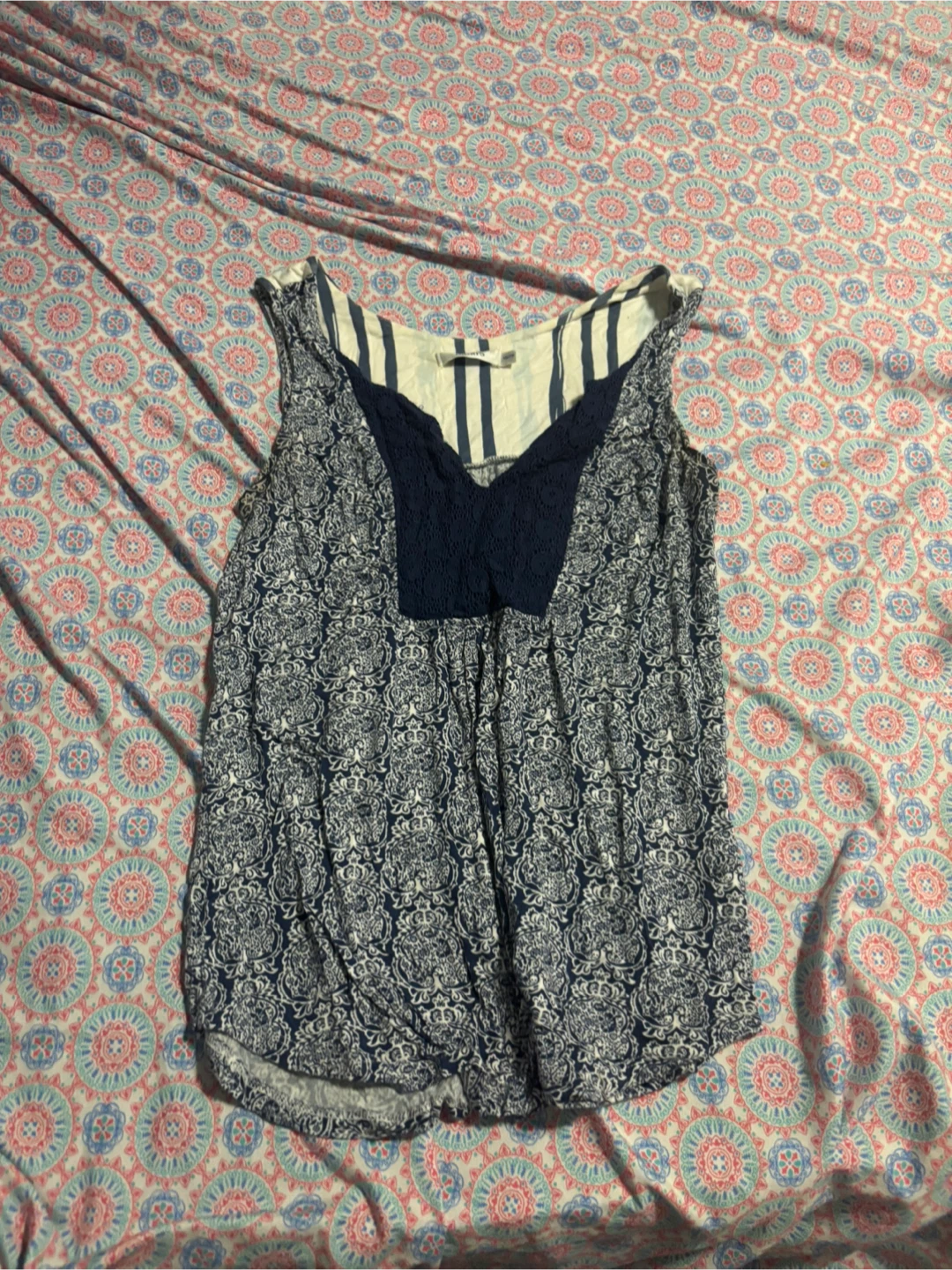 Ricki's Blue & White Patterned Tank Top - XS/TP