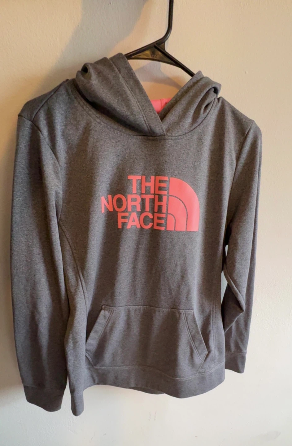 The North Face Gray Hoodie with Pink Logo - photo 2