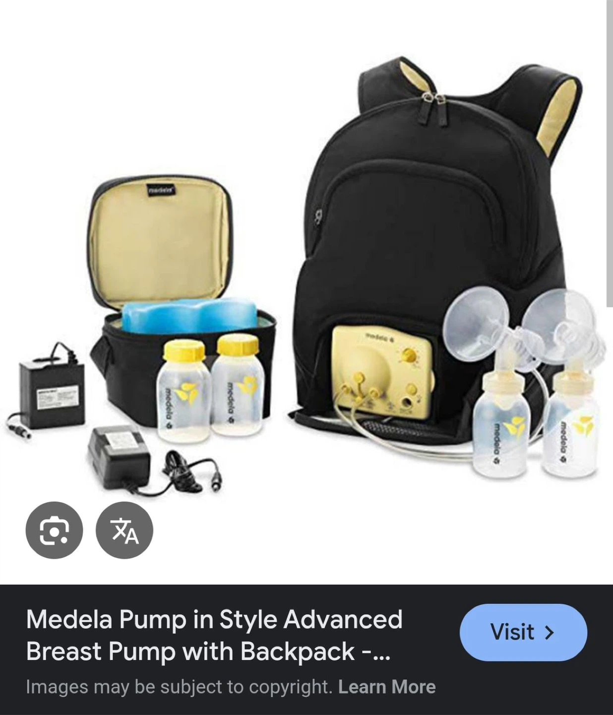 Medela electric in Style Advanced Dual Breast Pump with Backpack
