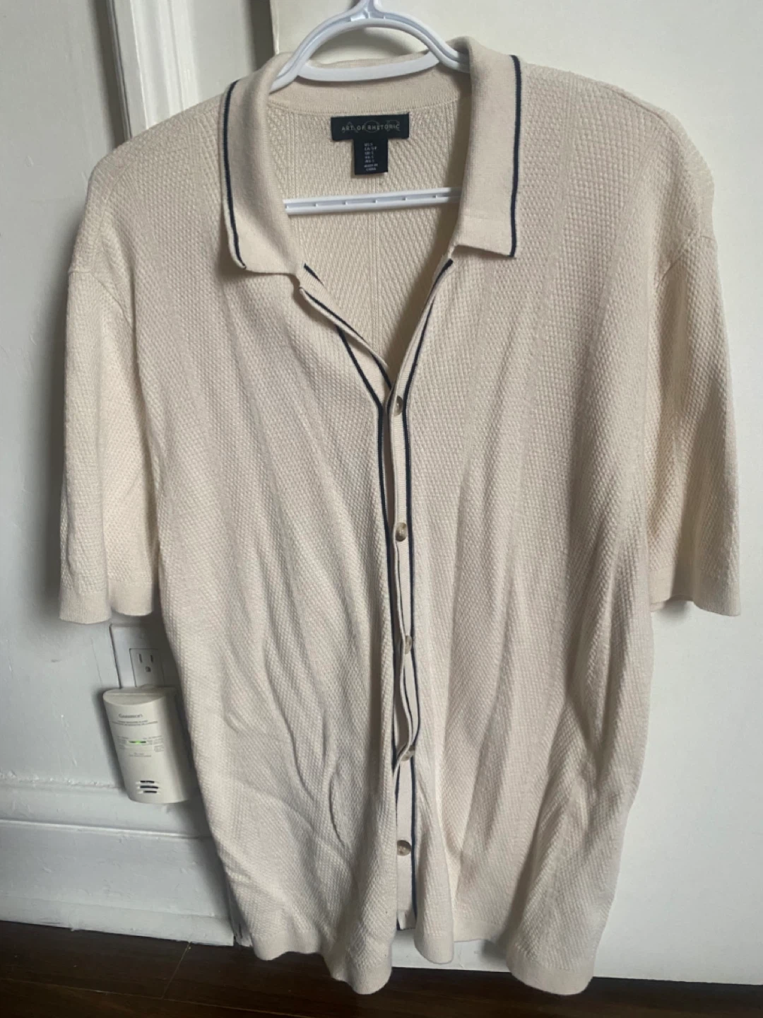 Vintage Art of Rhetoric knit button-up short sleeve shirt S