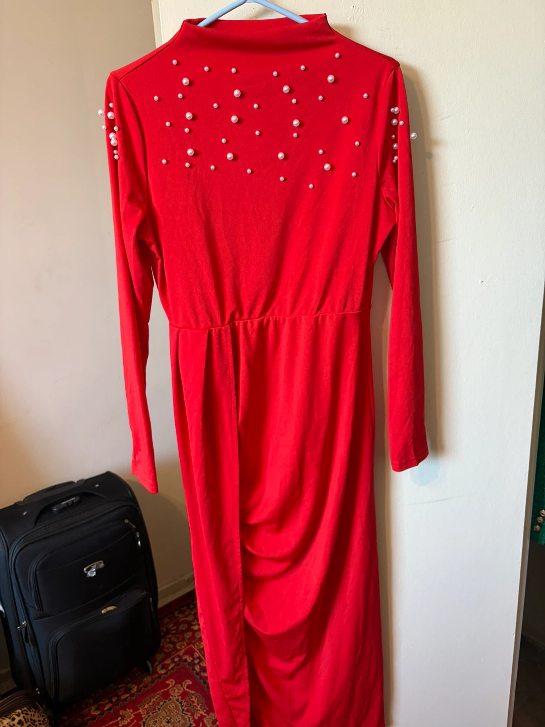 Women's Leopard Print Ruched Long Sleeve Dress - photo 2