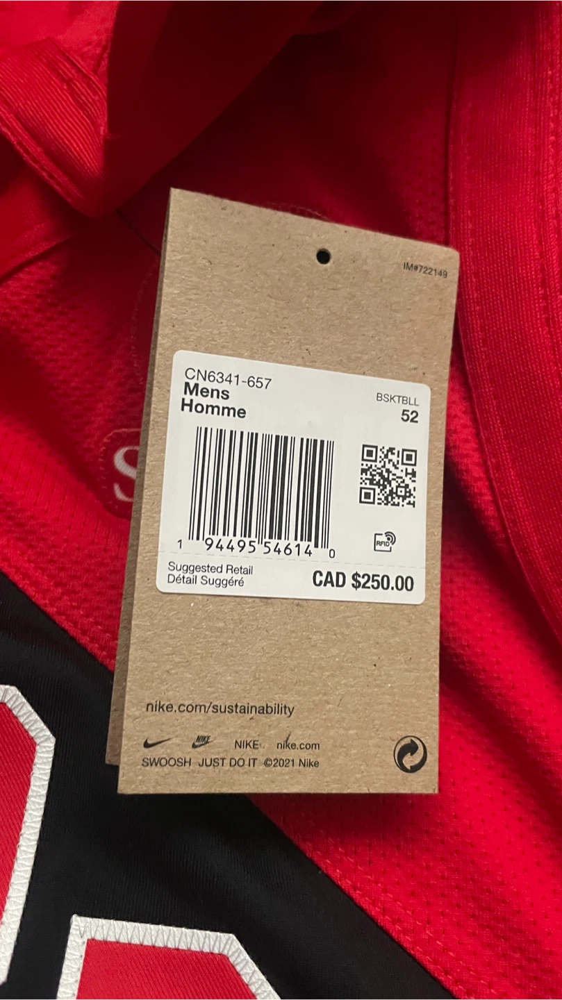 Toronto Raptors Nike Icon Edition Basketball Jersey - Size 52 - photo 4